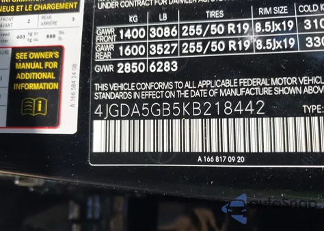 2019 Mercedes-Benz Gle 400 4Matic from USA, damaged, VIN 4JGDA5GB5KB218442